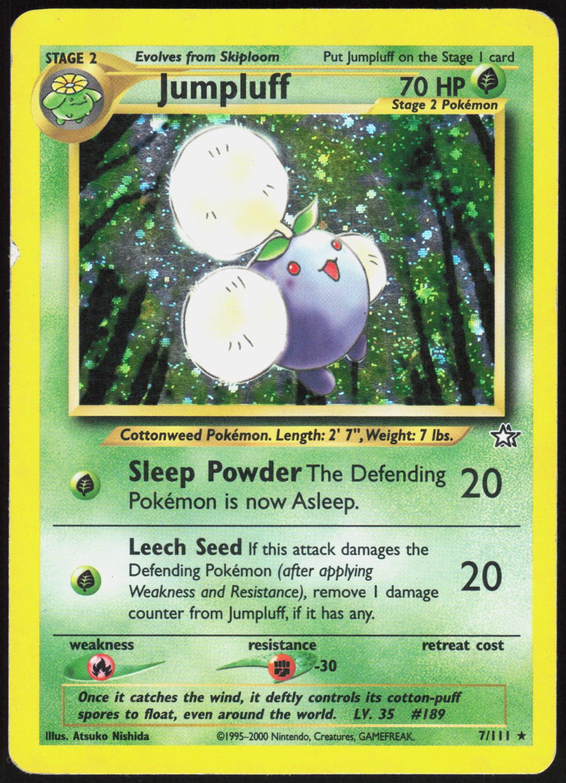 JUMPLUFF 7/111 NEO GENESIS POKEMON RARE UNLIMITED HOLO MP
