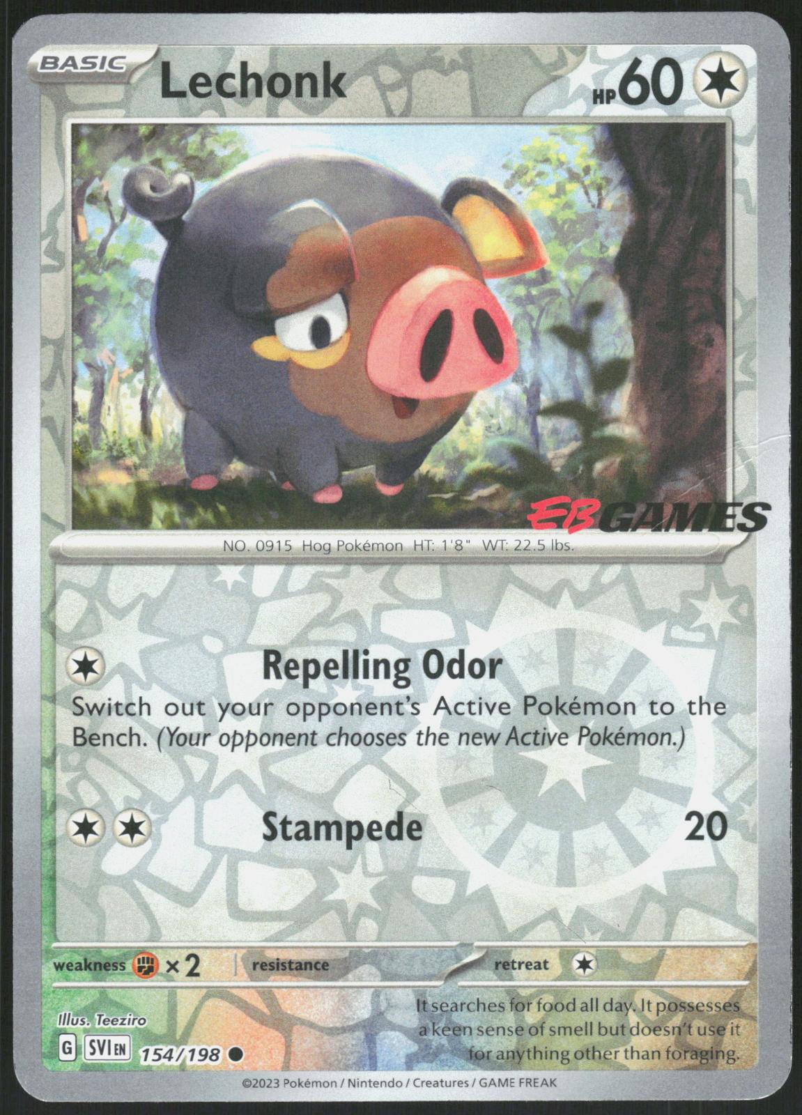 LECHONK (EB GAMES PROMO) 154/198 POKEMON REVERSE HOLO LP