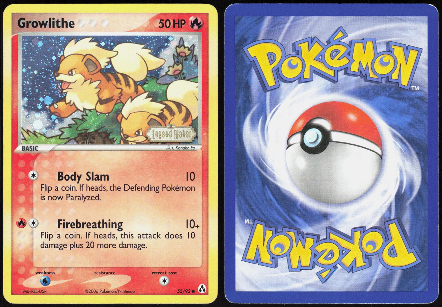 GROWLITHE 55/92 LEGEND MAKER POKEMON COMMON MP