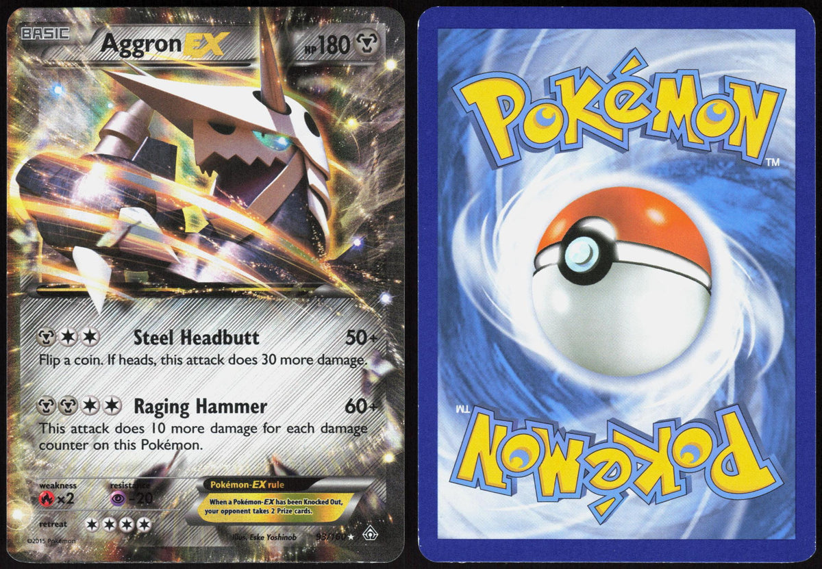 AGGRON EX 93/160 PRIMAL CLASH POKEMON ULTRA RARE HOLO NM