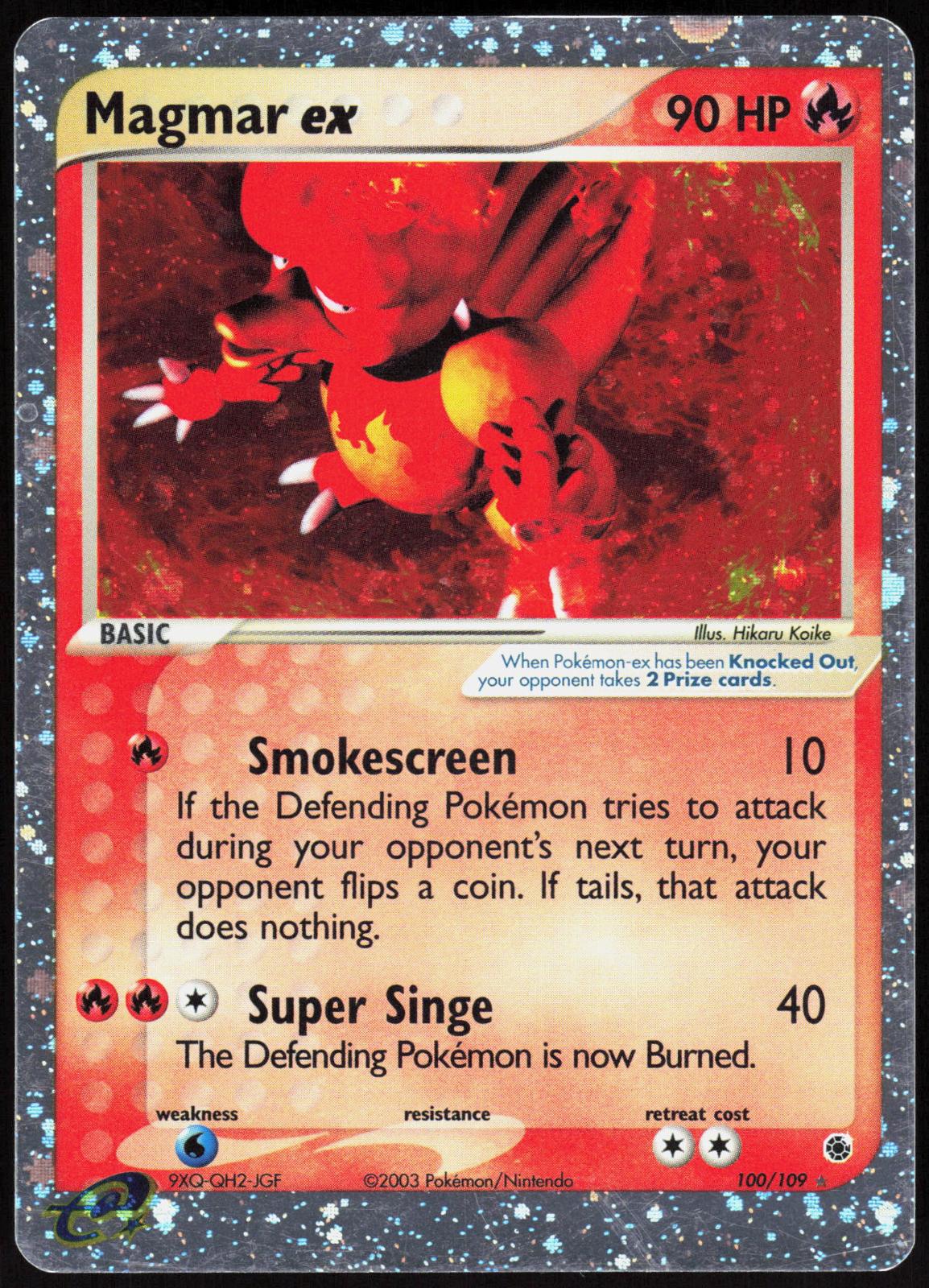 MAGMAR EX 100/109 RUBY & SAPPHIRE POKEMON EX RARE HOLO LP