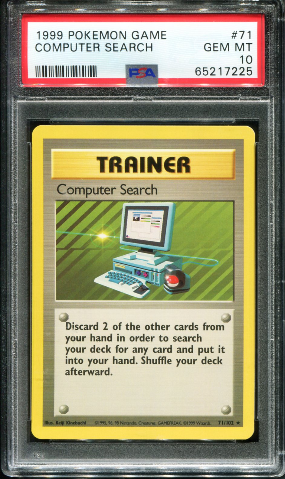 COMPUTER SEARCH 71/102 PSA 10 GAME POKEMON