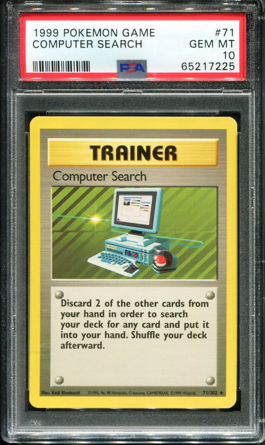 COMPUTER SEARCH 71/102 PSA 10 GAME POKEMON
