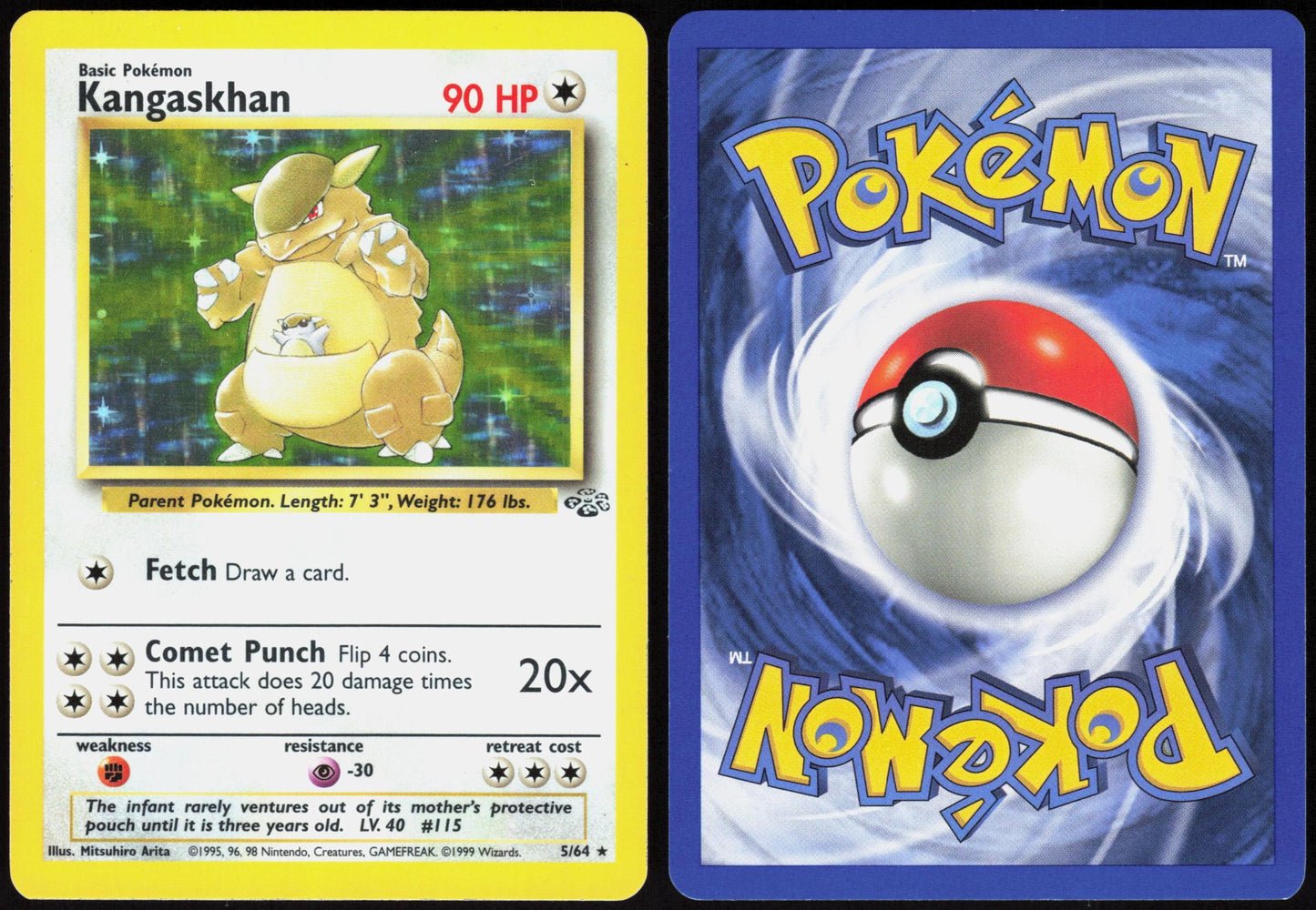 KANGASKHAN 5/64 JUNGLE POKEMON RARE UNLIMITED HOLO NM