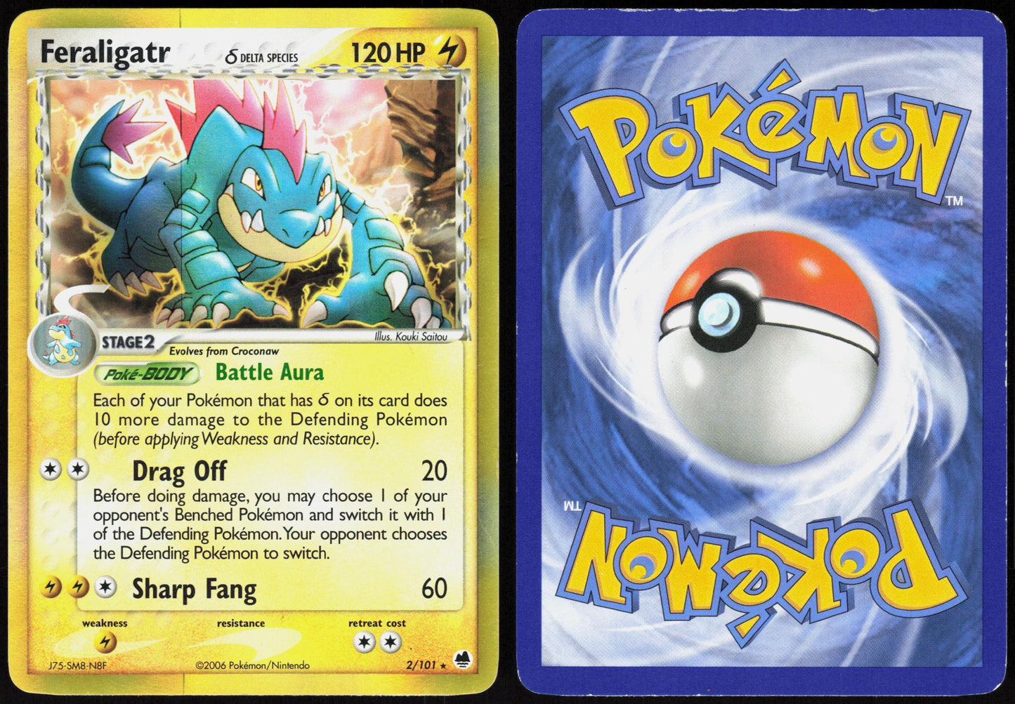 FERALIGATR Δ 2/101 DRAGON FRONTIERS POKEMON RARE HOLO MP