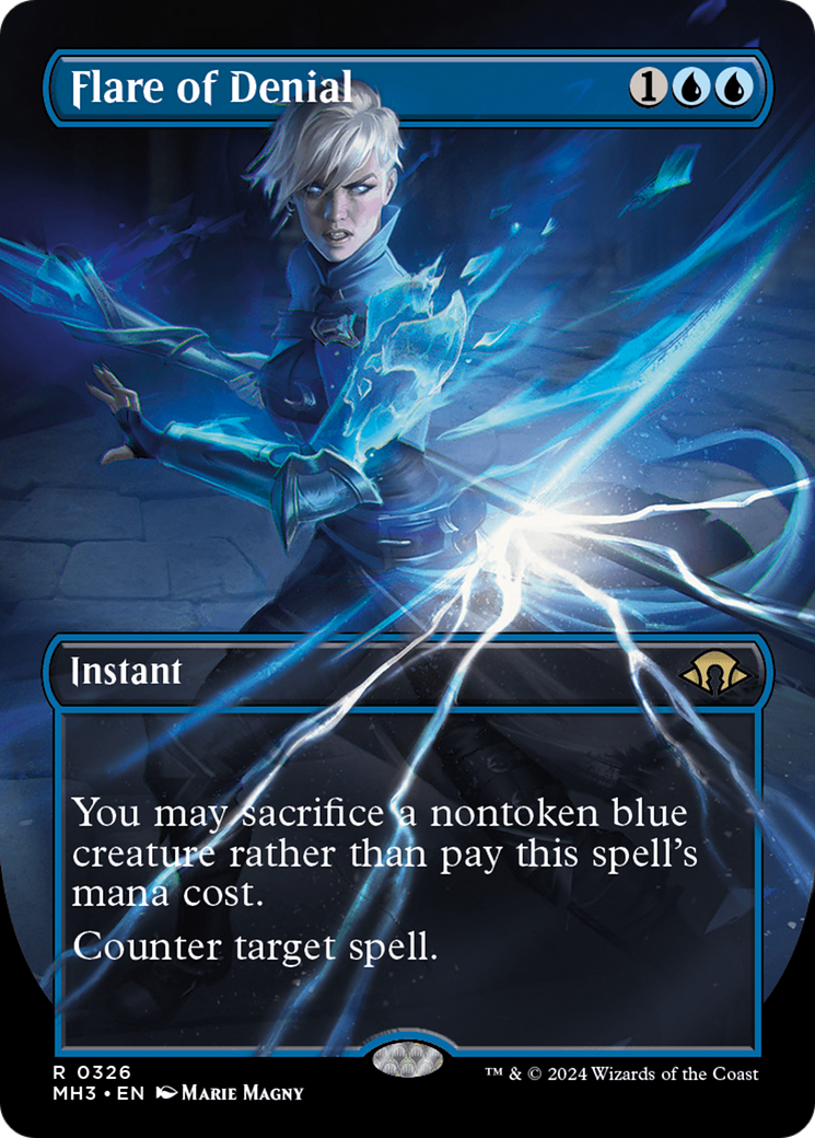 MAGIC: THE GATHERING  - Flare of Denial (Borderless) (MH3-326) - Modern Horizons 3 Foil