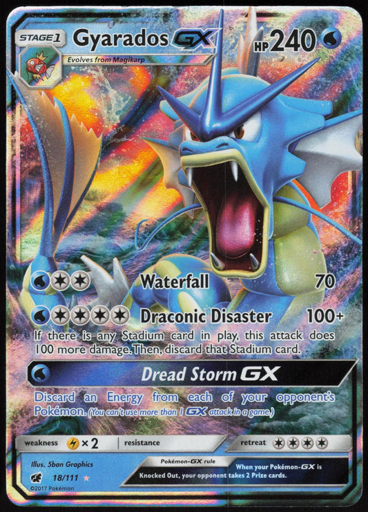 GYARADOS GX 18/111 CRIMSON INVASION POKEMON GX RARE HOLO LP
