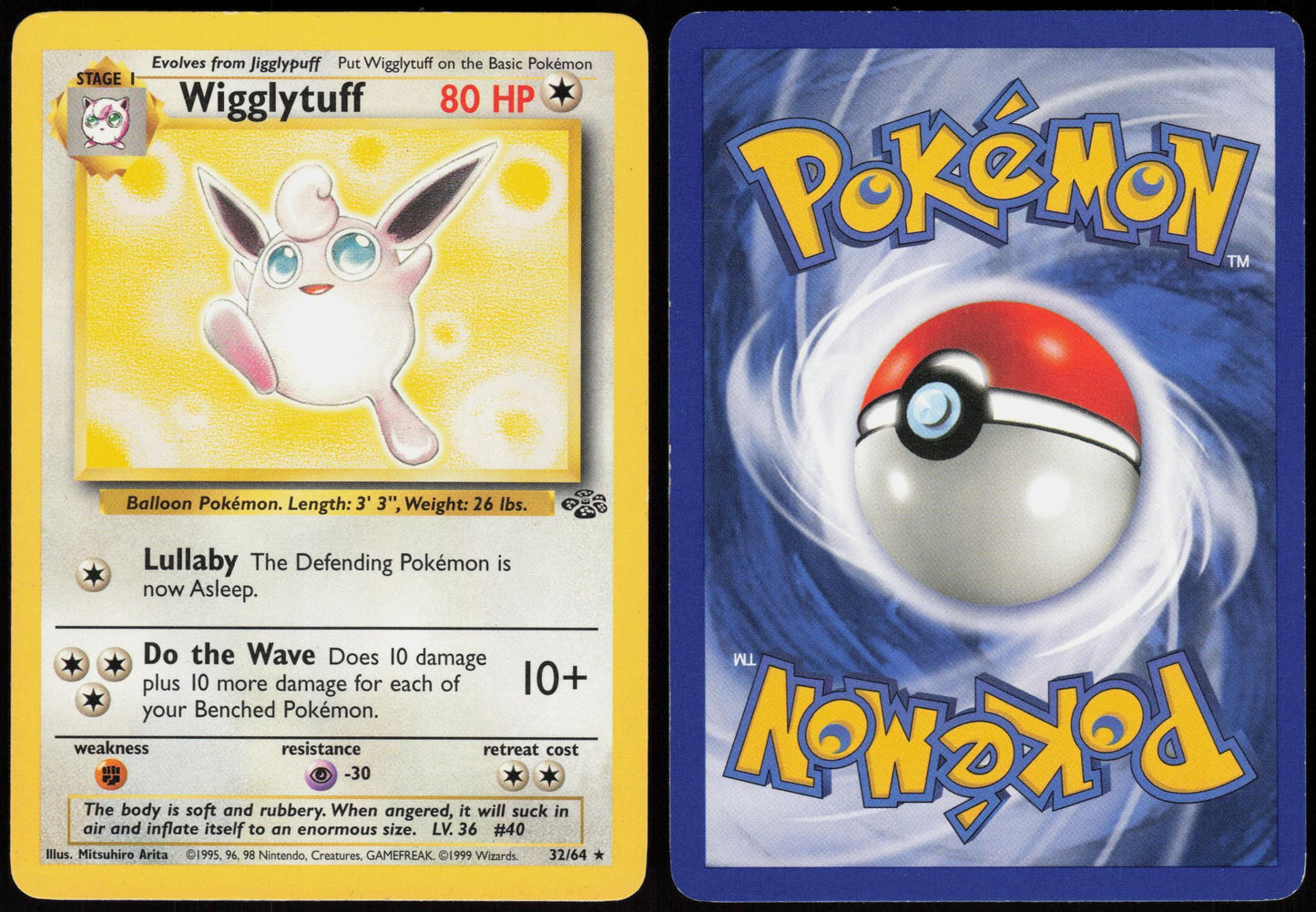 WIGGLYTUFF 32/64 JUNGLE POKEMON RARE UNLIMITED LP
