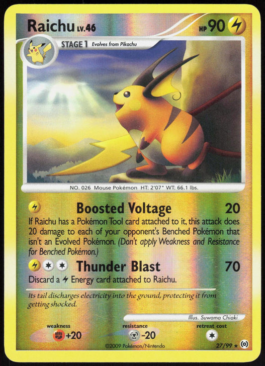 RAICHU 27/99 ARCEUS POKEMON RARE REVERSE HOLO LP