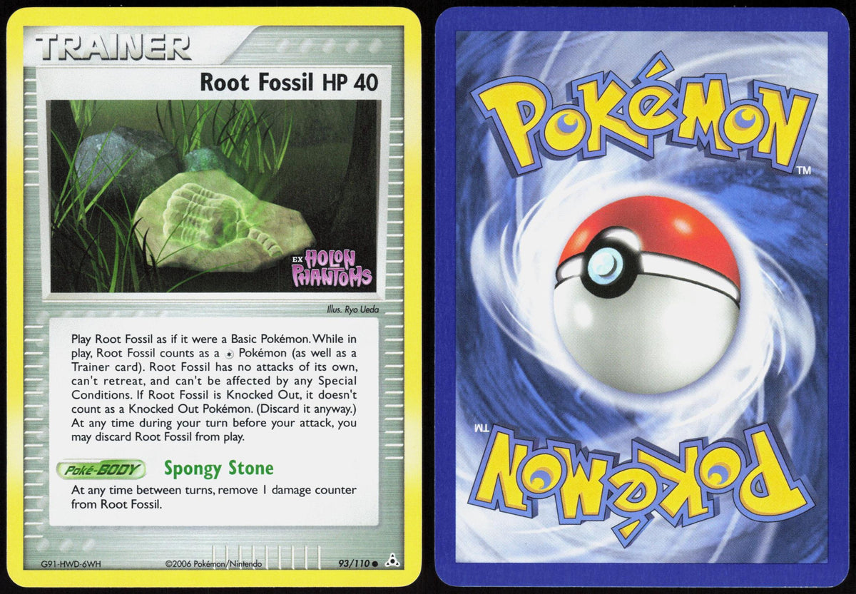 ROOT FOSSIL 93/110 HOLON PHANTOMS POKEMON COMMON REVERSE HOLO LP