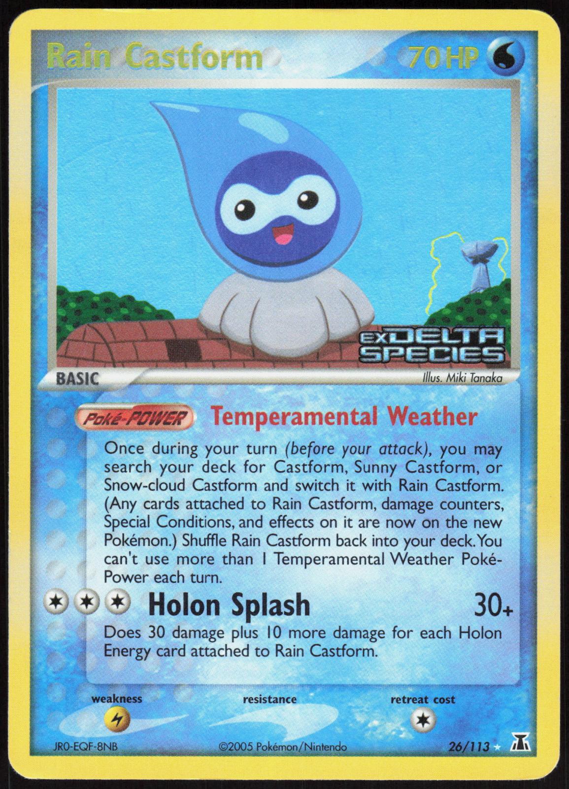 RAIN CASTFORM 26/113 DELTA SPECIES POKEMON RARE REVERSE HOLO MP