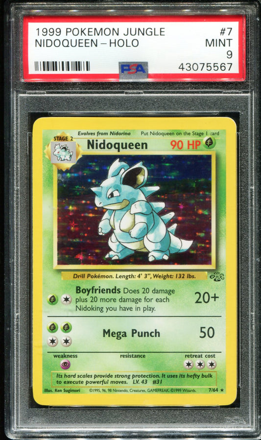 NIDOQUEEN HOLO 7/64 PSA 9 JUNGLE POKEMON