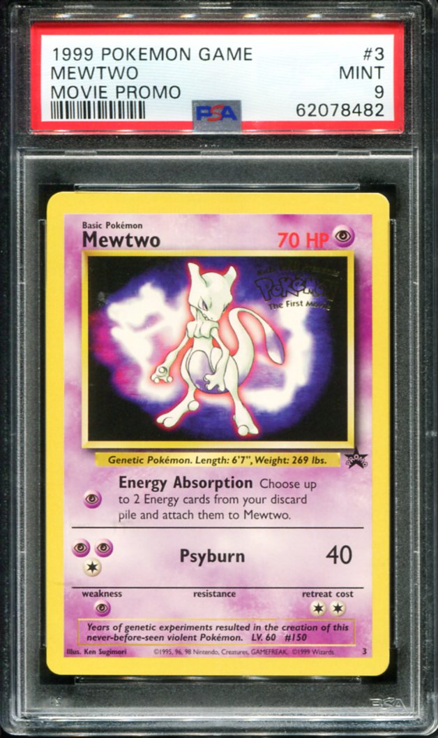 MEWTWO 3/102 PSA 9 MOVIE PROMO GAME MOVIE POKEMON