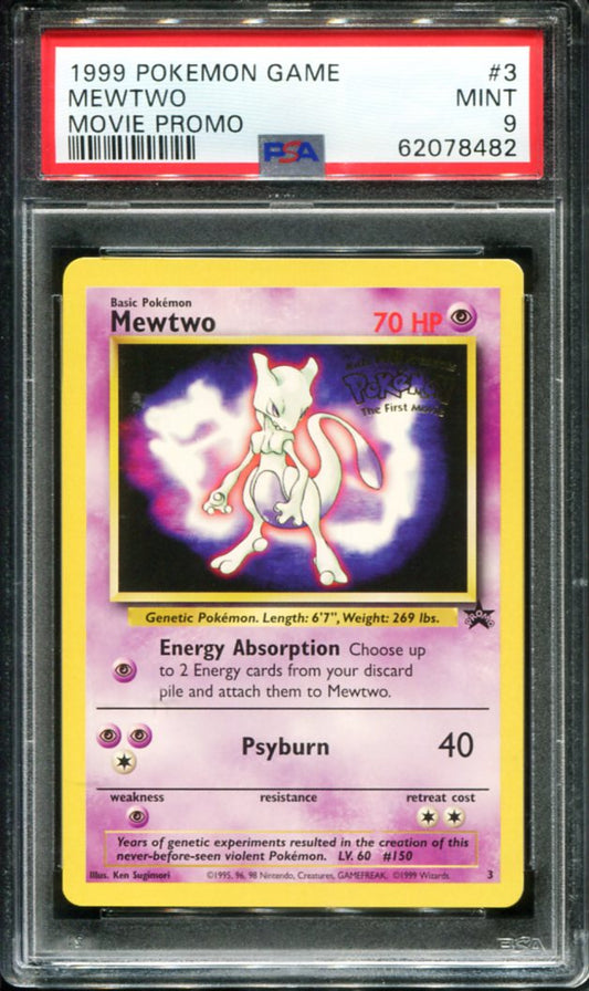 MEWTWO 3/102 PSA 9 MOVIE PROMO GAME MOVIE POKEMON