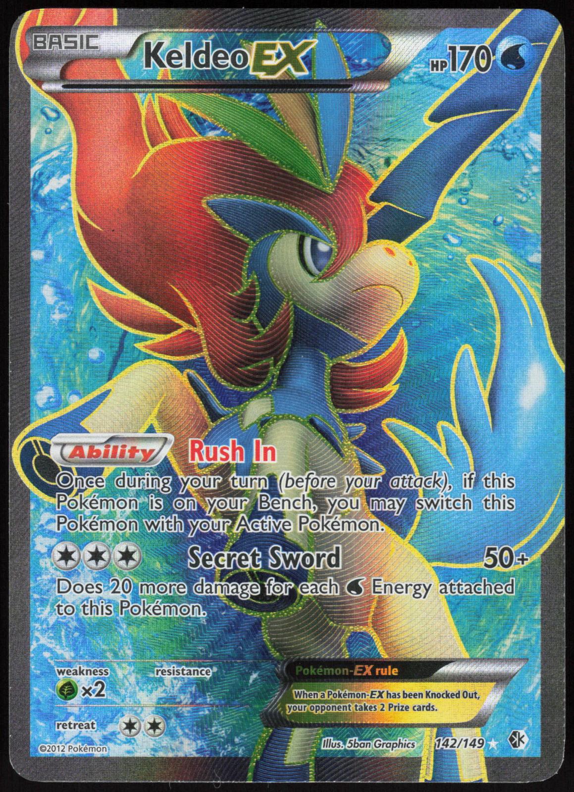 KELDEO EX 142/149 BOUNDARIES CROSSED POKEMON ULTRA RARE HOLO LP
