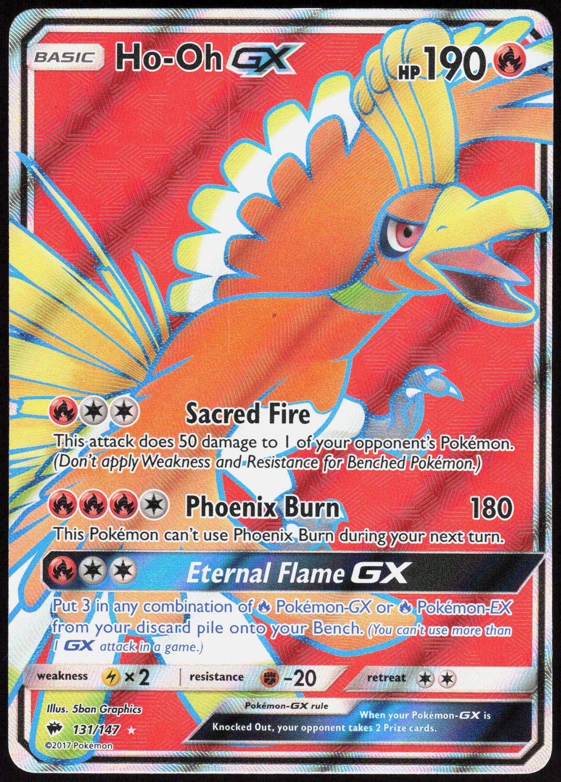 HO-OH GX 131/147 BURNING SHADOWS POKEMON ULTRA RARE HOLO LP