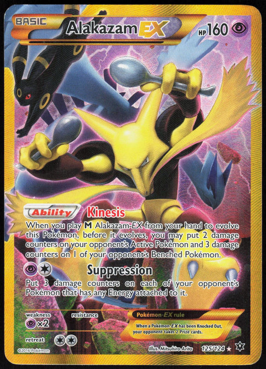 ALAKAZAM EX 125/124 FATES COLLIDE POKEMON SECRET RARE MP