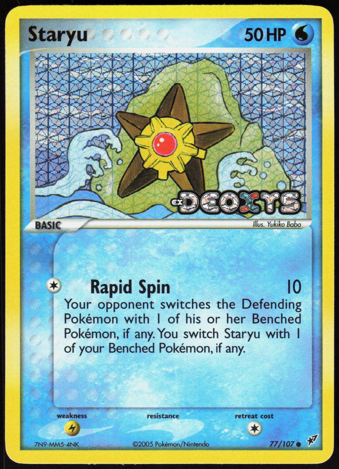 STARYU 77/107 DEOXYS POKEMON COMMON REVERSE HOLO LP