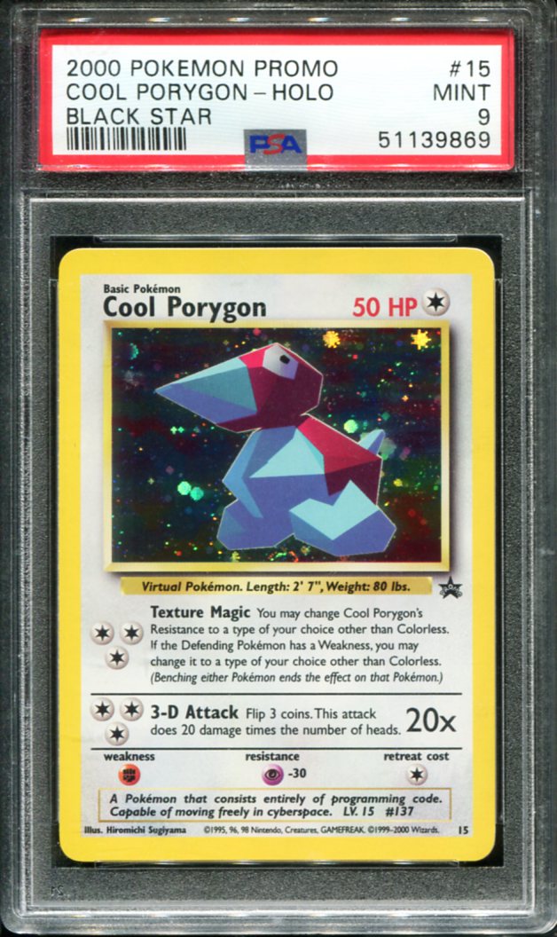 COOL PORYGON HOLO 15 PSA 9 PROMO BLACK STAR POKEMON
