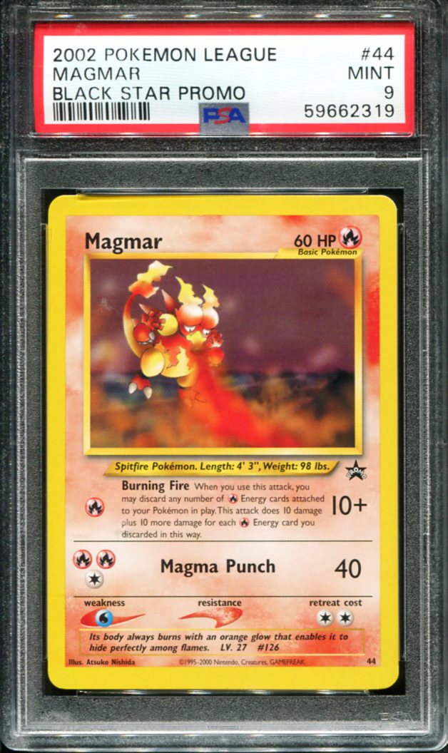 MAGMAR 44 PSA 9 LEAGUE PROMO BLACK STAR POKEMON