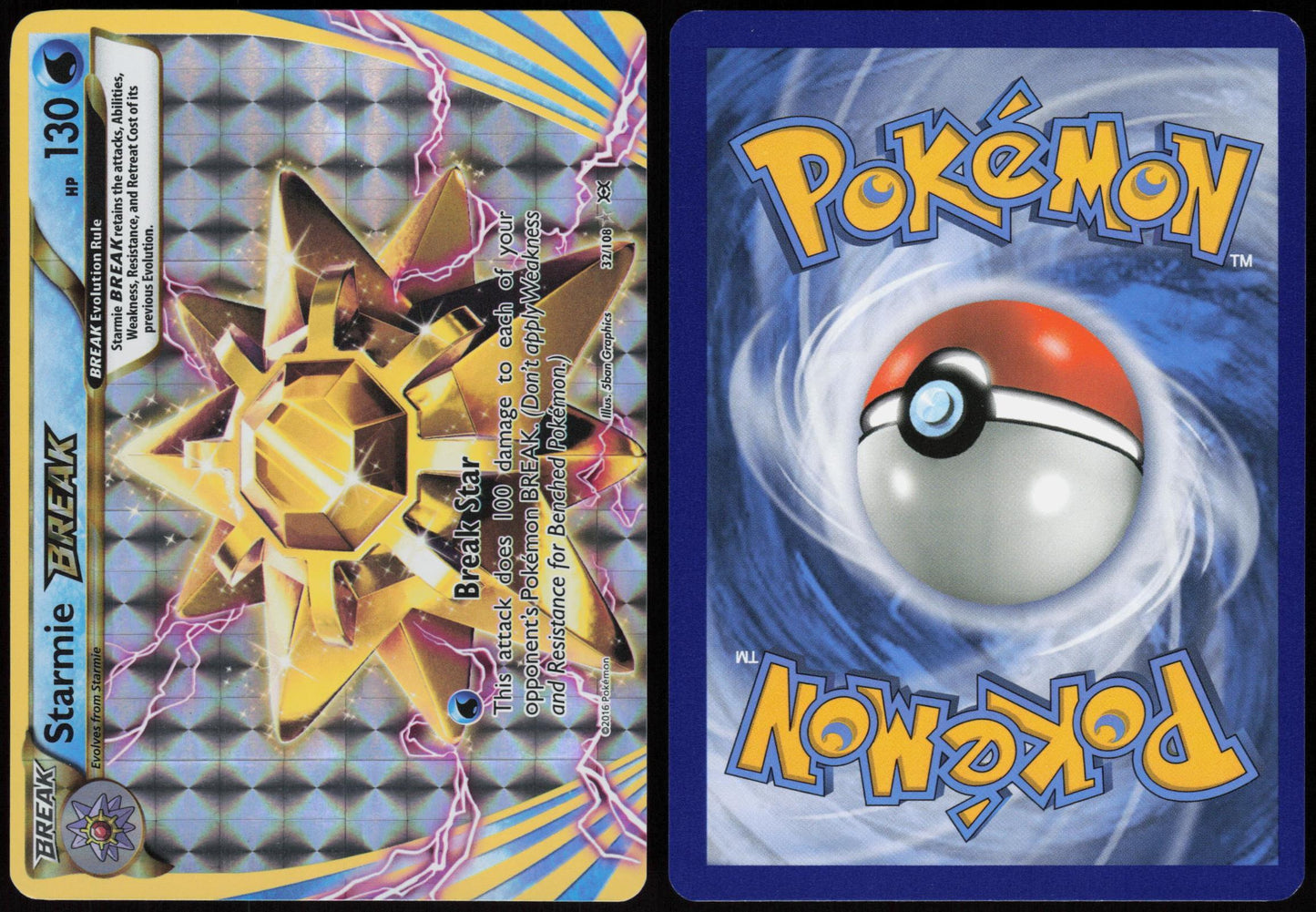 STARMIE BREAK 32/108 EVOLUTIONS POKEMON BREAK RARE HOLO LP