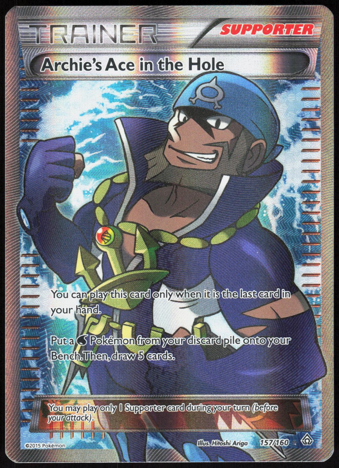 ARCHIE'S ACE IN THE HOLE 157/160 PRIMAL CLASH POKEMON ULTRA RARE HP