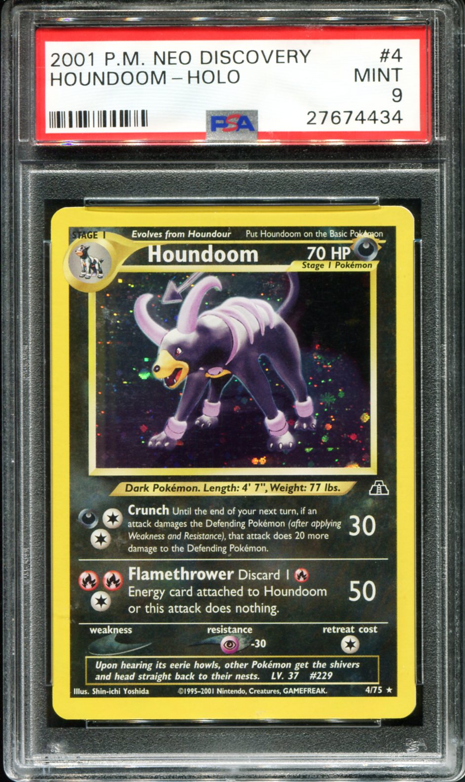 HOUNDOOM HOLO 4/75 PSA 9 NEO DISCOVERY POKEMON