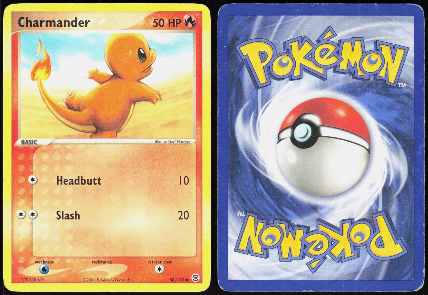 CHARMANDER 58/112 FIRERED & LEAFGREEN POKEMON COMMON HP