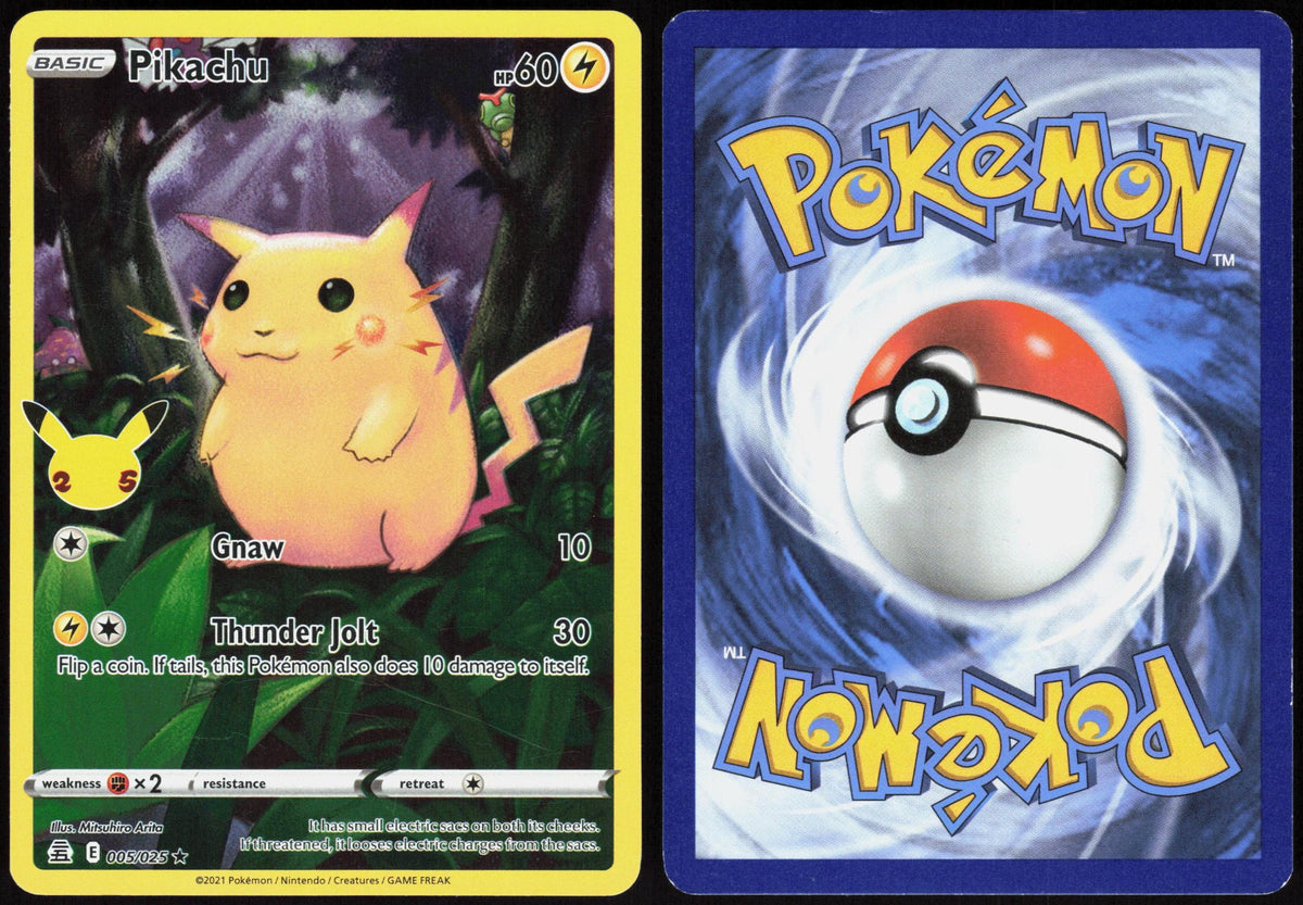 PIKACHU 005/025 CELEBRATIONS POKEMON RARE HOLO LP