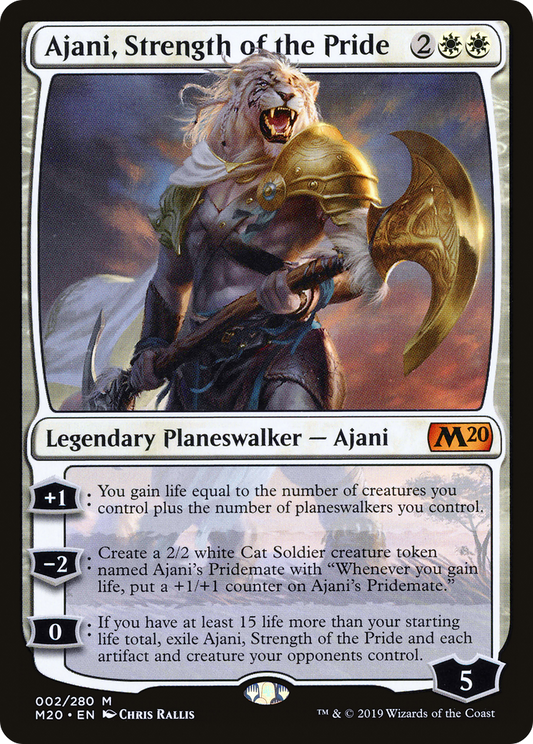 MAGIC: THE GATHERING  - Ajani, Strength of the Pride (M20-002) - Core Set 2020 Foil