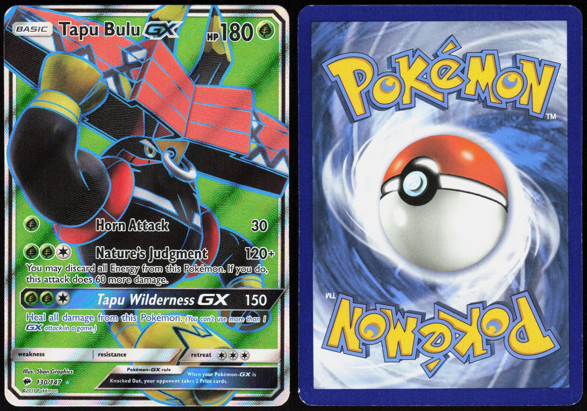 TAPU BULU GX 130/147 BURNING SHADOWS POKEMON ULTRA RARE HOLO LP