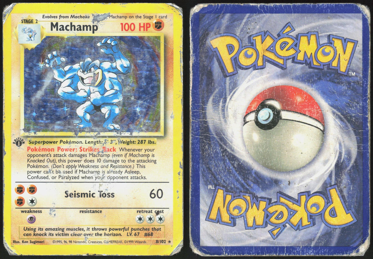 MACHAMP 8/102 DECK EXCLUSIVES POKEMON HOLO RARE 1ST EDITION HOLO HP
