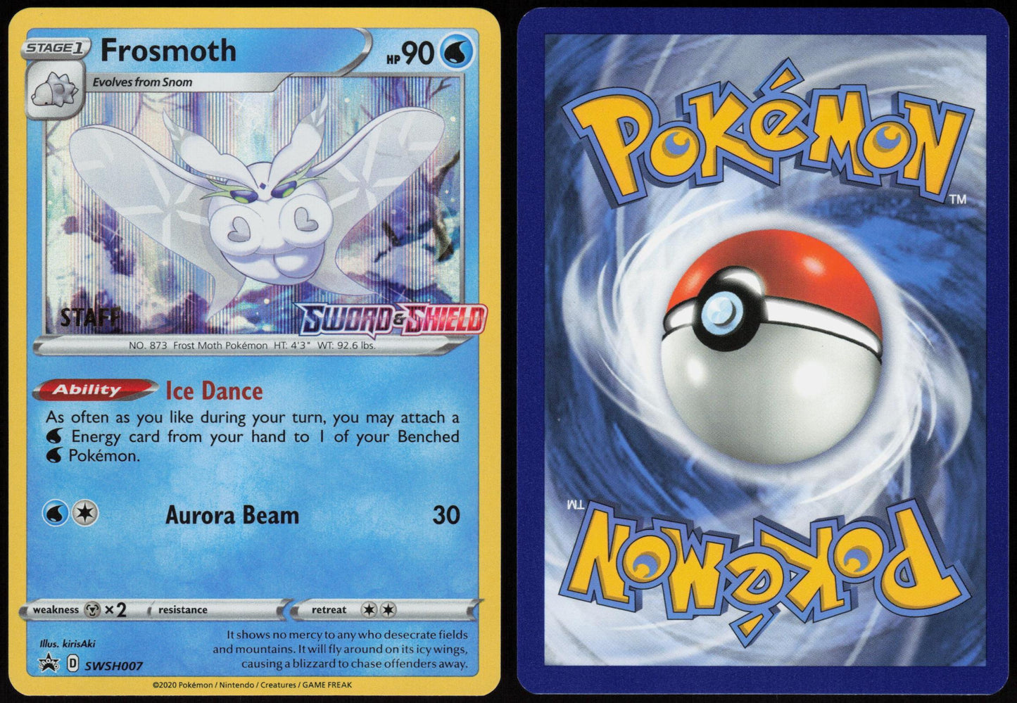 FROSMOTH (PRERELEASE) [STAFF] SWSH007 SWORD & SHIELD PROMO POKEMON PROMO HOLO NM