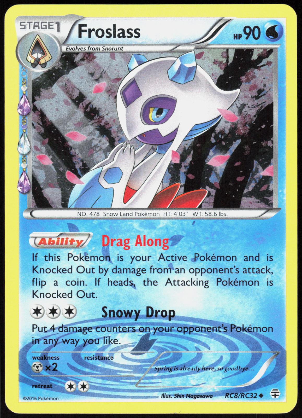 FROSLASS RC8/RC32 GENERATIONS POKEMON UNCOMMON HOLO LP
