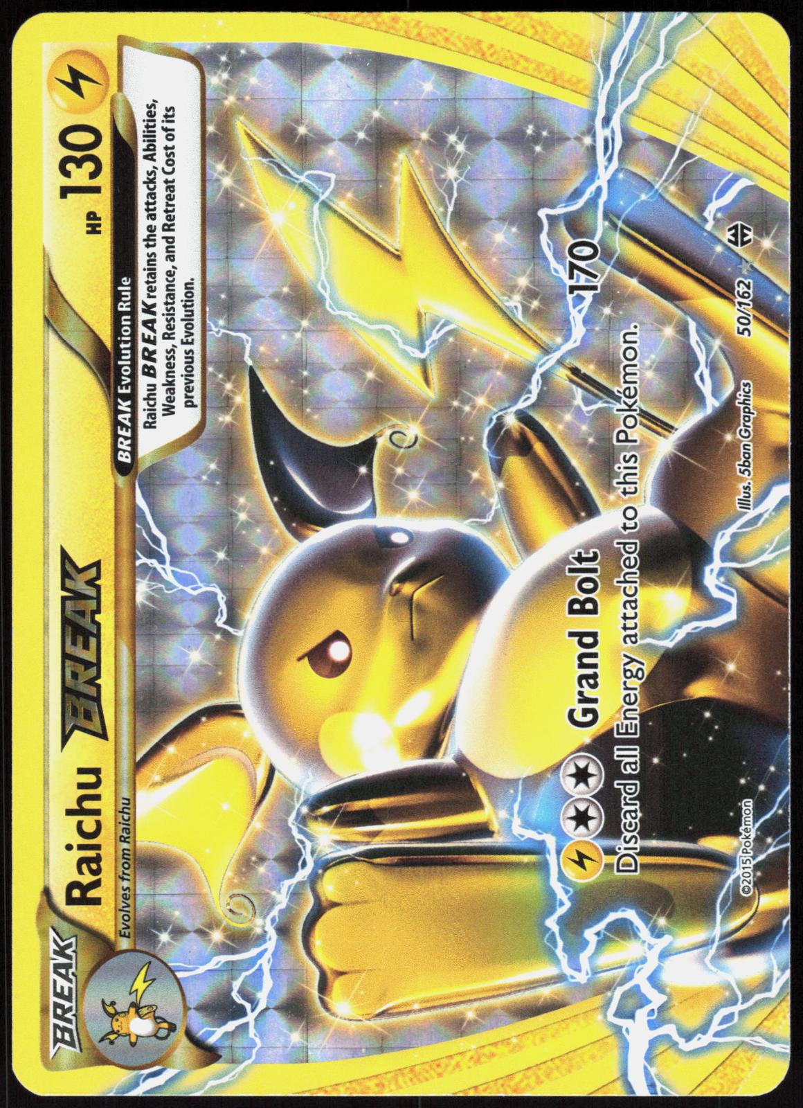 RAICHU BREAK 50/162 BREAKTHROUGH POKEMON BREAK RARE HOLO LP