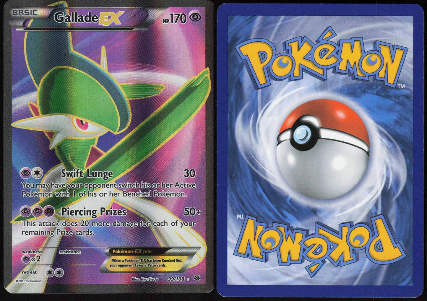 GALLADE EX 99/108 ROARING SKIES POKEMON ULTRA RARE HOLO LP