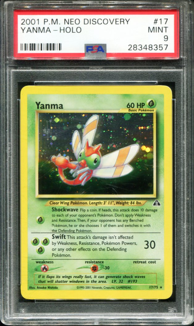 YANMA HOLO 17/75 PSA 9 NEO DISCOVERY POKEMON