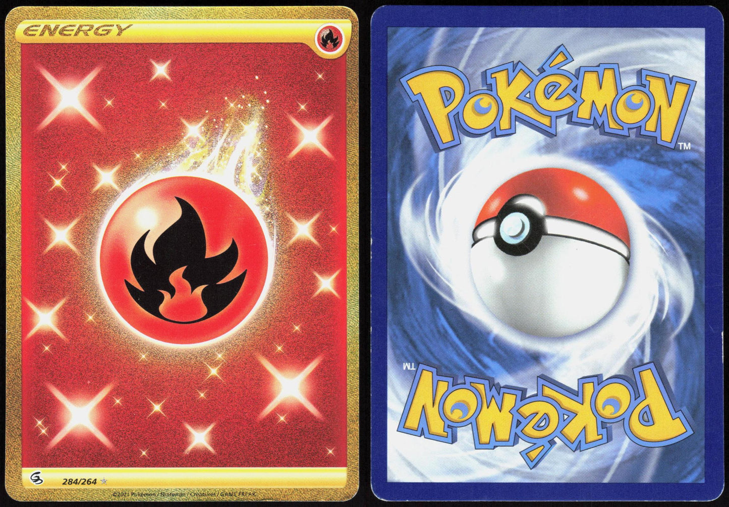 FIRE ENERGY 284/264 FUSION STRIKE POKEMON SECRET RARE HOLO LP