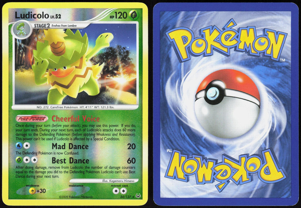 LUDICOLO 34/127 PLATINUM POKEMON RARE REVERSE HOLO LP