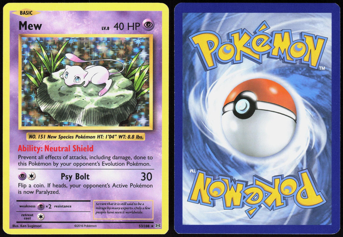 MEW 53/108 EVOLUTIONS POKEMON RARE HOLO LP