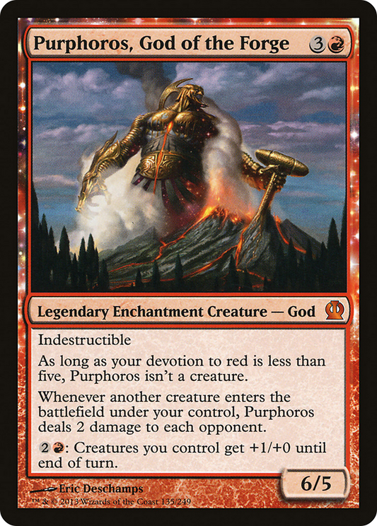 MAGIC: THE GATHERING  - Purphoros, God of the Forge (THS-135) - Theros: (enchantment)