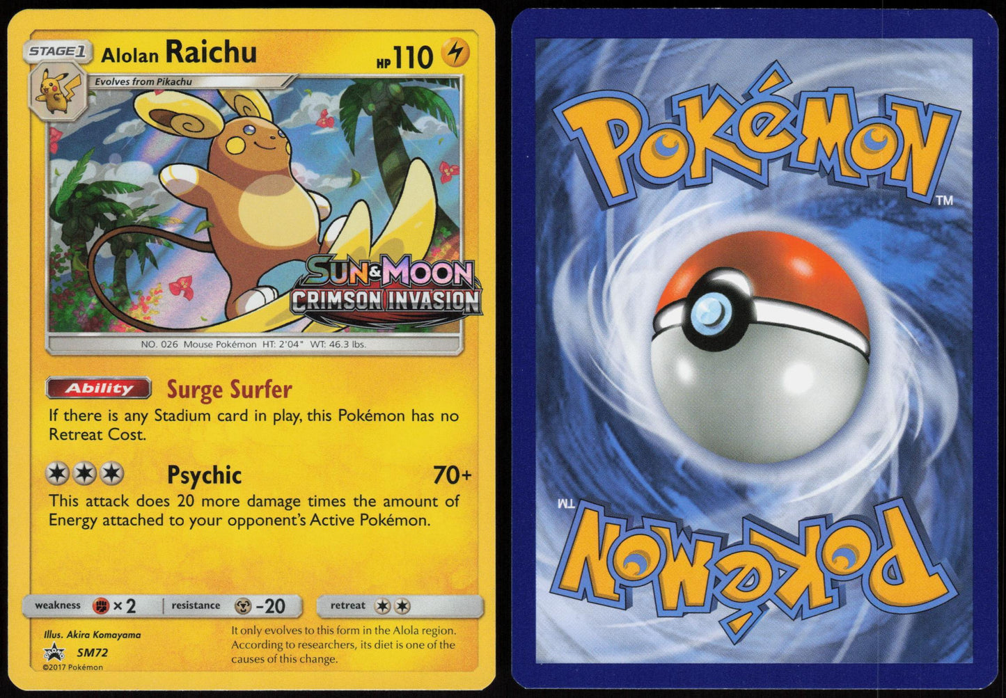 ALOLAN RAICHU - (PRERELEASE) SM72 SUN & MOON PROMO POKEMON PROMO HOLO LP