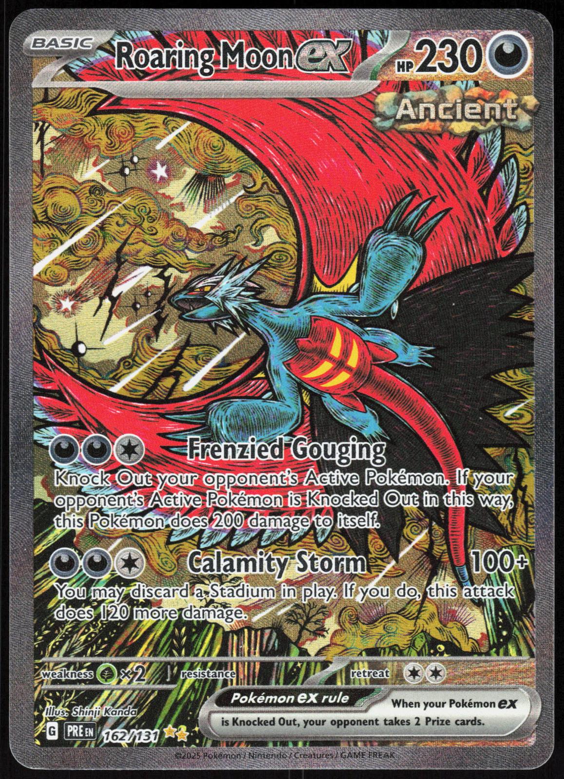 ROARING MOON EX 162/131 PRISMATIC EVOLUTIONS POKEMON HOLO LP