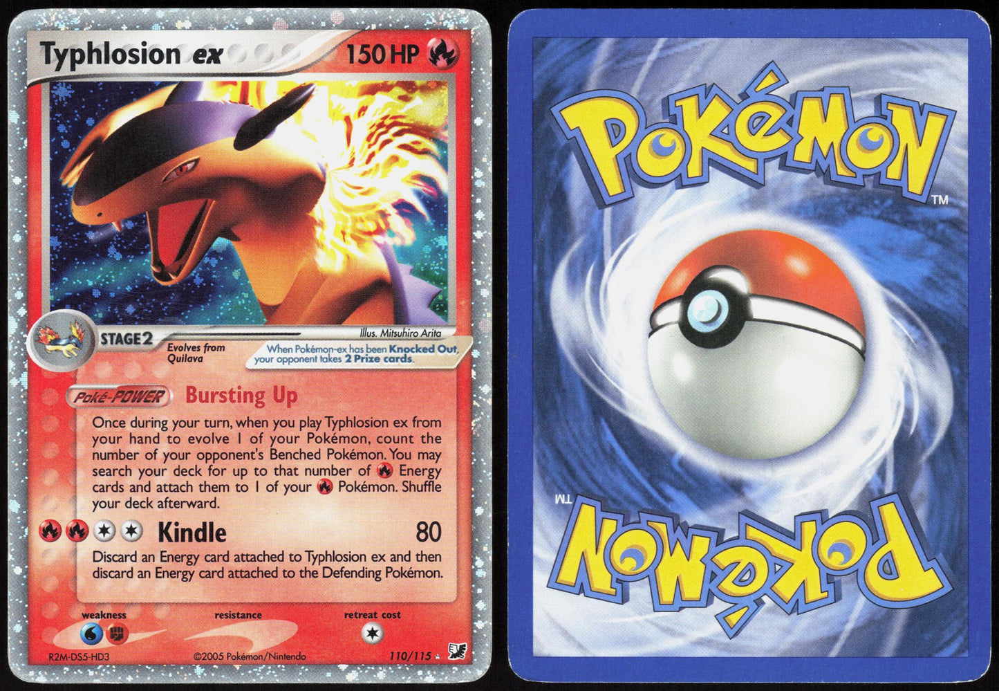 TYPHLOSION EX 110/115 UNSEEN FORCES POKEMON EX RARE HOLO MP