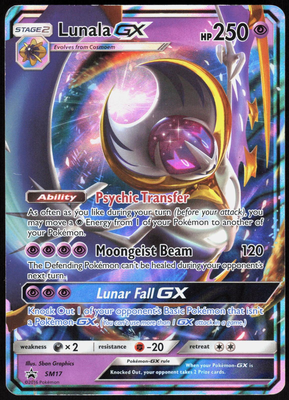 LUNALA GX - SM17 SUN & MOON PROMO POKEMON PROMO HOLO MP