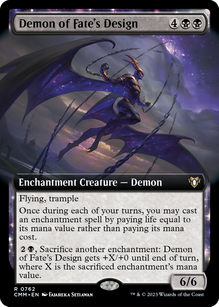 MAGIC: THE GATHERING  - Demon of Fate's Design (Extended Art) (CMM-762) - Commander Masters: (Extended Art, enchantment) Foil