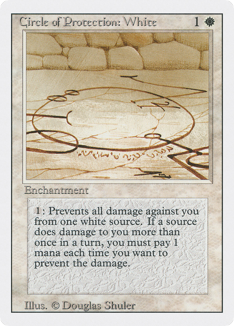 MAGIC: THE GATHERING  - Circle of Protection: White (3ED-013) - Revised Edition