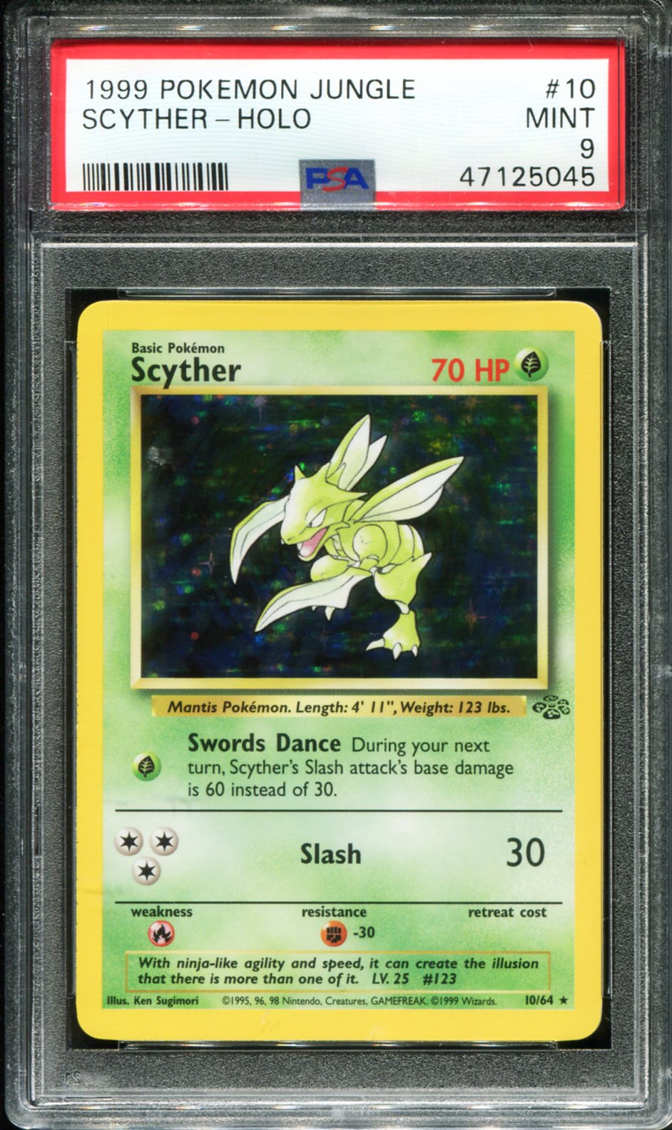 SCYTHER HOLO 10/64 PSA 9 JUNGLE POKEMON