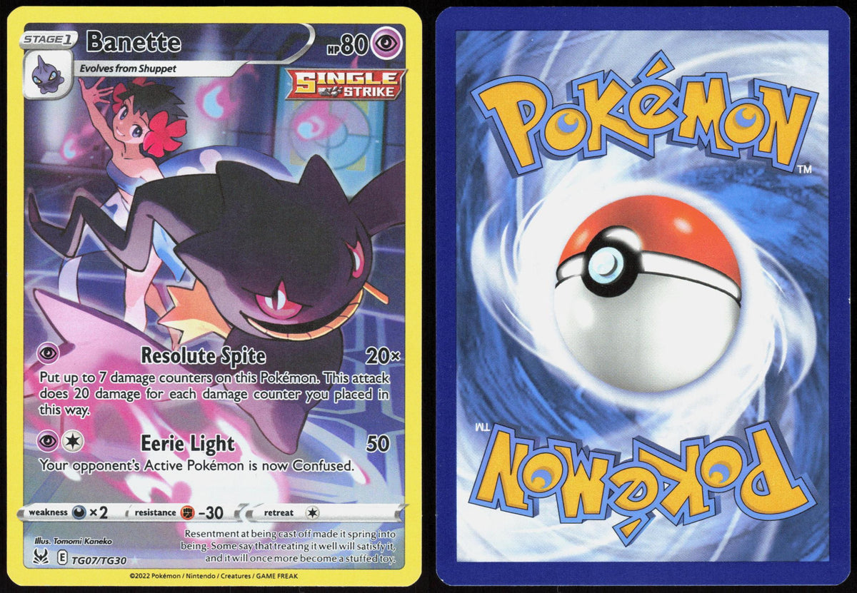 BANETTE TG07/TG30 LOST ORIGIN TRAINER GALLERY POKEMON HOLO LP