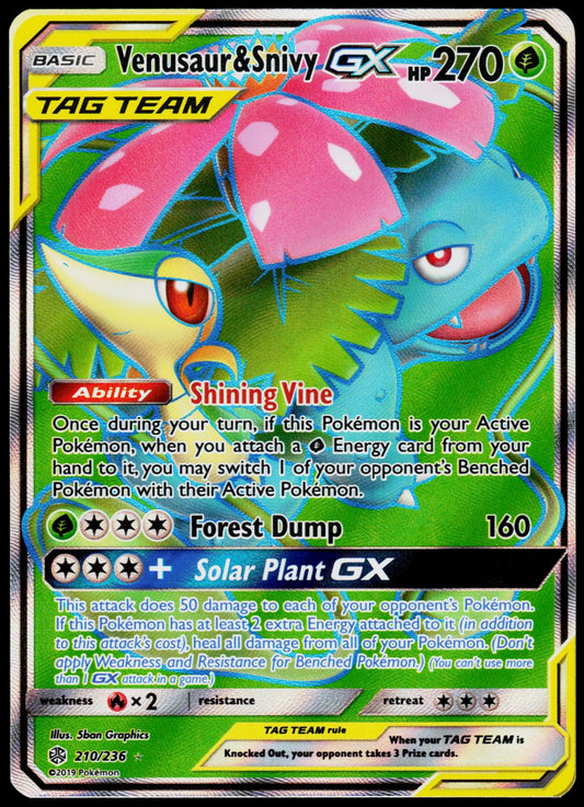 VENUSAUR & SNIVY GX 210/236 COSMIC ECLIPSE ULTRA RARE LP